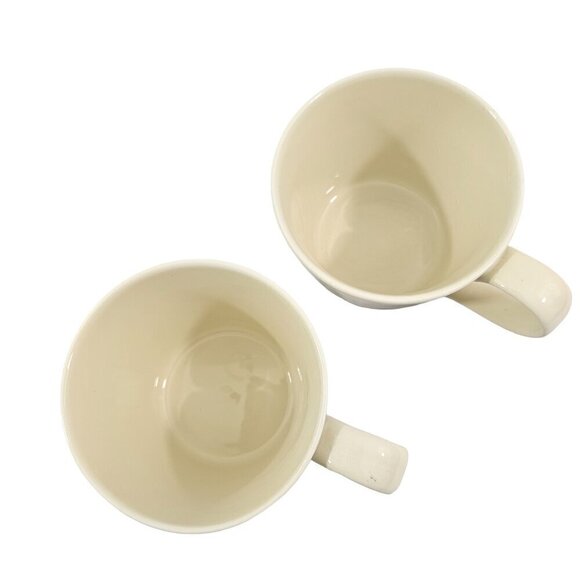 Crate & Barrel B. Eigen MARGO Ivory Flat Bottom 12 Oz Ceramic Mugs - Set of 2 - Picture 4 of 16